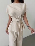 Apricot Linen Resort Set - Organic Texture. Artisanal Detail. Pure Serenity.